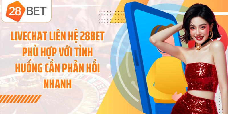 Livechat liên hệ 28BET phù hợp với tình huống cần phản hồi nhanh